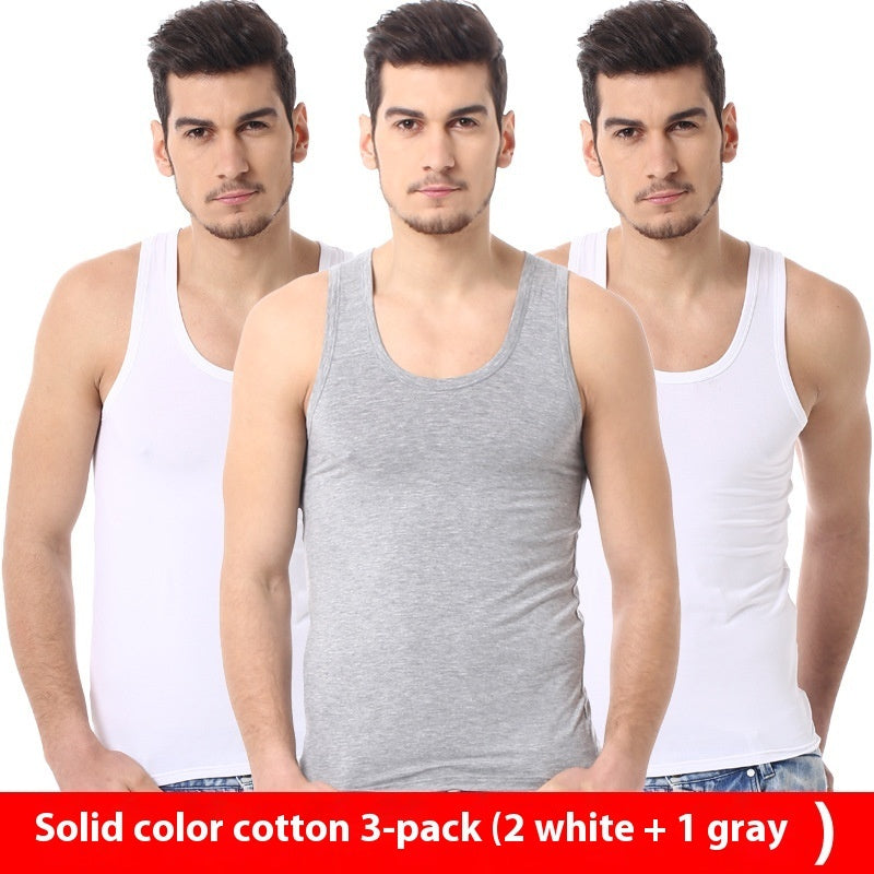 Men's Pure Color Minimal Versatile Cotton Vest
