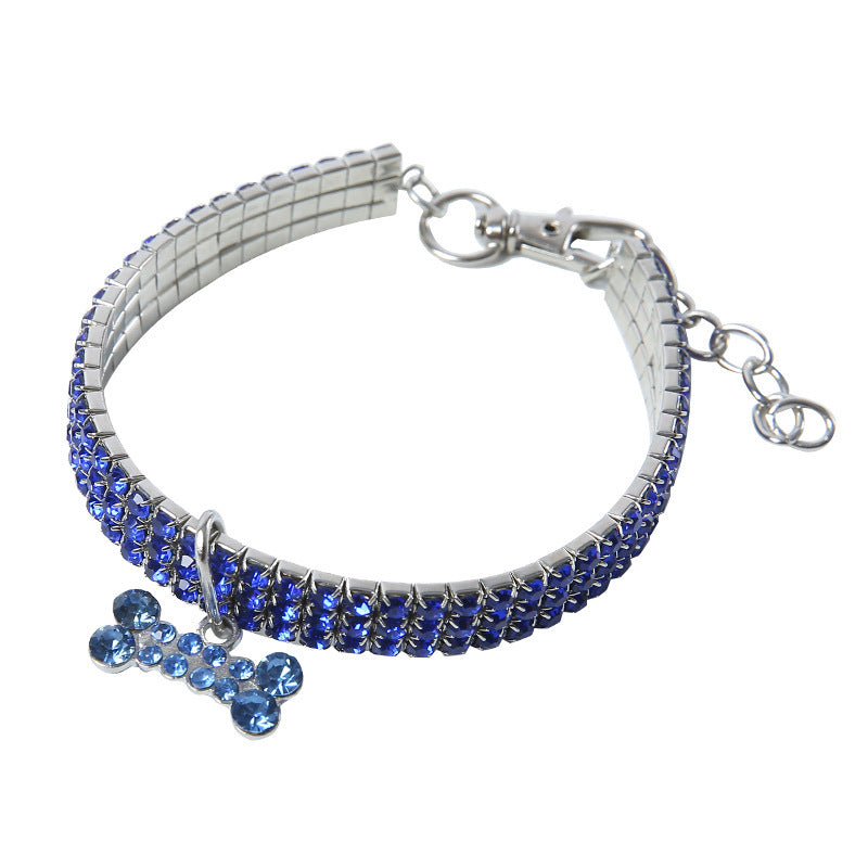 Bling Rhinestone Dog Collar Crystal Puppy Chihuahua Pet Dog Collars Leash For Small Medium Dogs Cats - EL CHEG