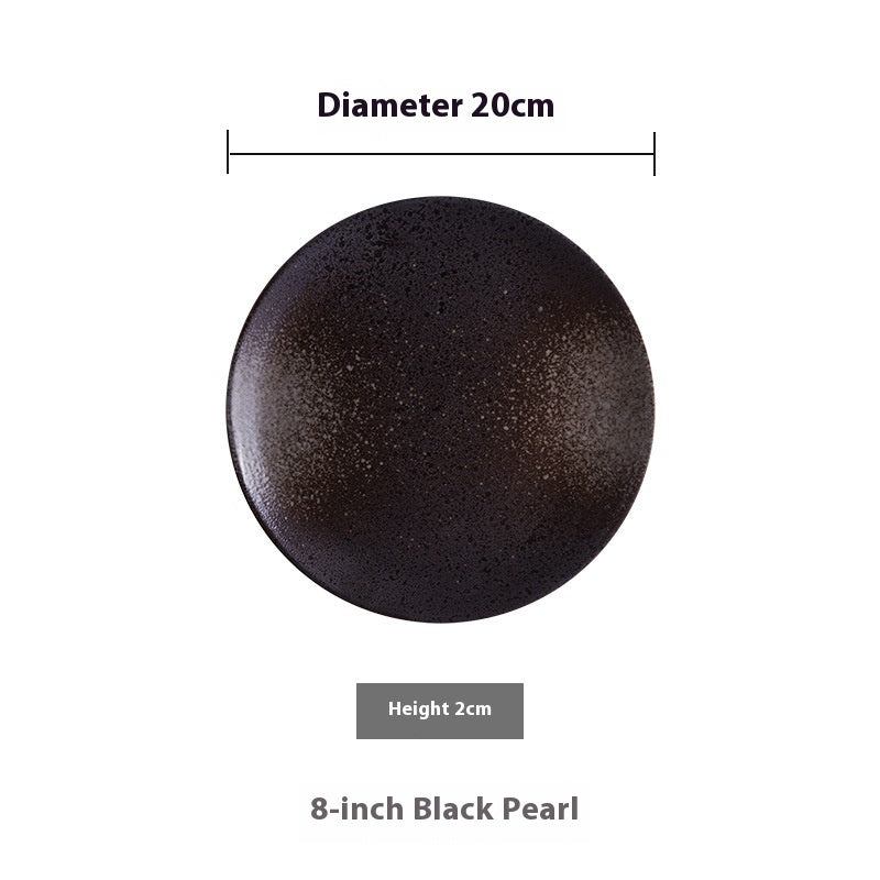 Retro Ceramic Shallow Plate Creative Color Glaze Plate Dish