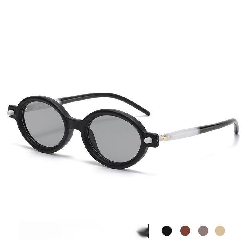 Retro Artistic Oval Frame Sunglasses Modern Charming Anti-blue Light Sunglasses