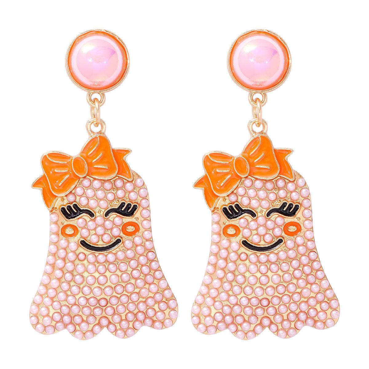 Little Ghost Pearl Personalized Earrings Halloween Ghost Festival