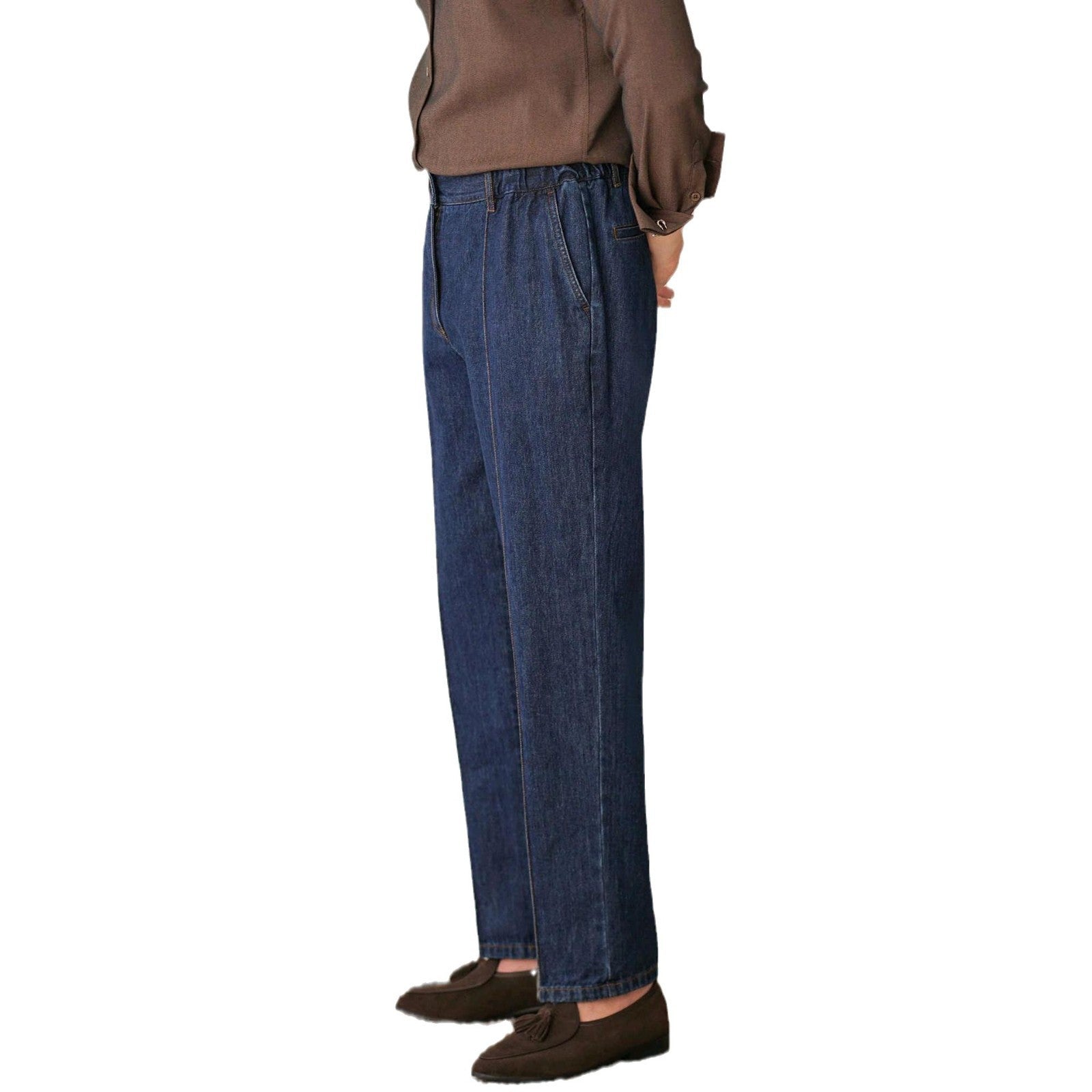 British Business Elastic Waist Cropped Pants