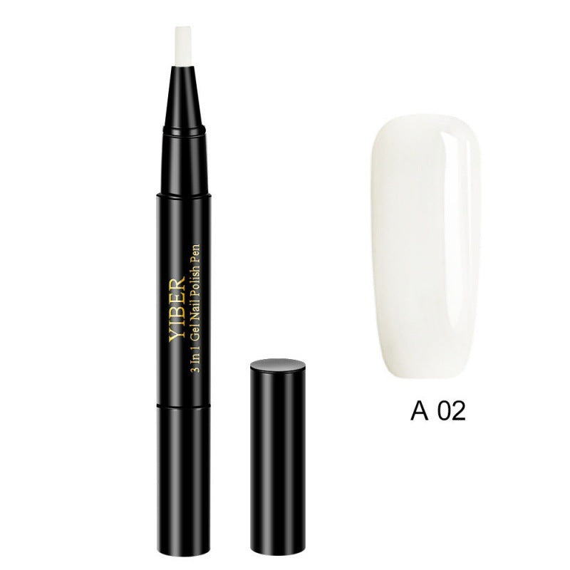 5pcs Nail Polish Pen 3 In 1 One Step Glue Pen Multicolor - EL CHEG
