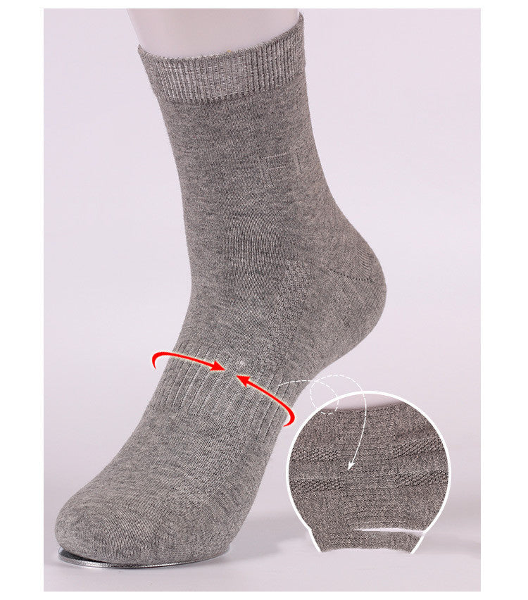 Autumn And Winter Business Men's Combed Cotton Mid-tube Black Socks