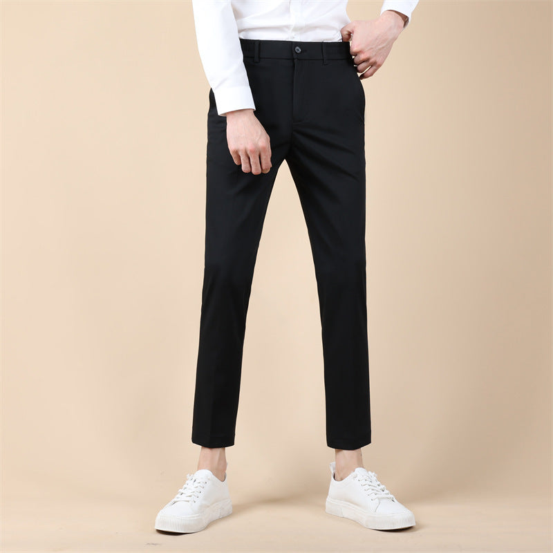 Summer Thin Cropped Men's Suit Pants Pencil Pants Solid Color Breathable