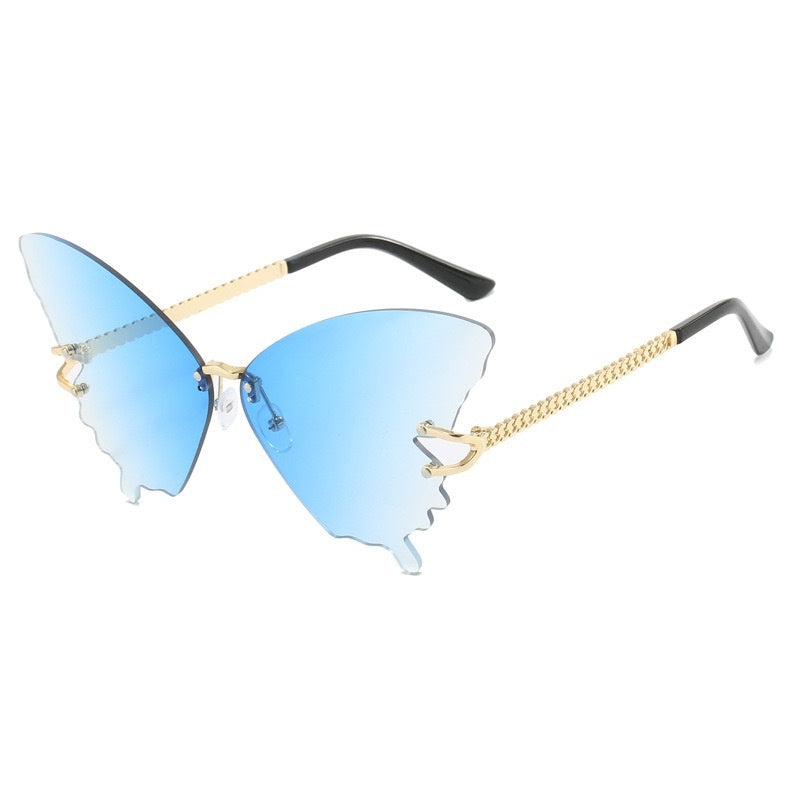 New Butterfly Sunglasses Female Fashion Large Rim Gradient Color Sunglasses