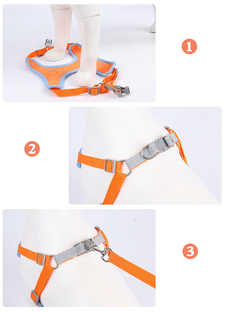 Dog Harness Cat Harness Reflective Dogs Leashs Soft Mesh Chest Strap - EL CHEG