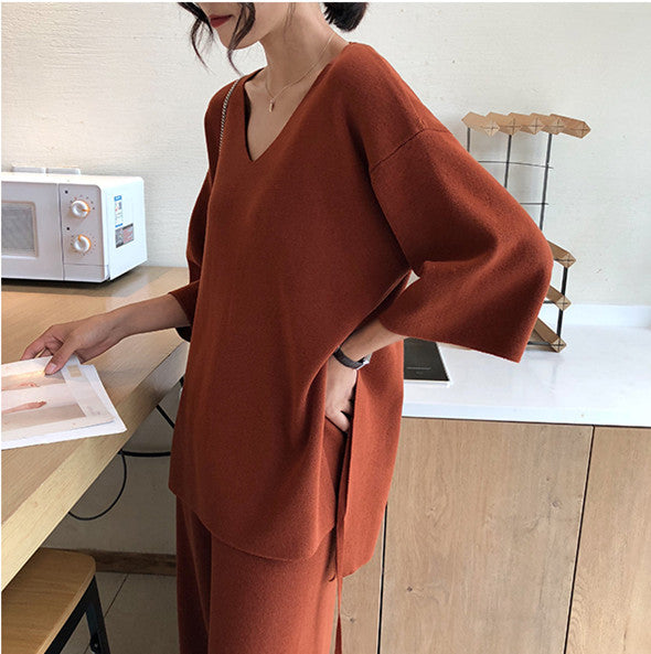 Ladies Autumn Knitwear Suit