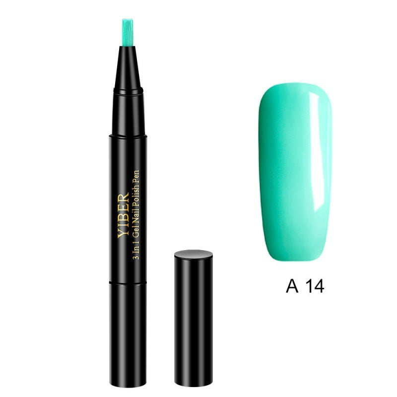 5pcs Nail Polish Pen 3 In 1 One Step Glue Pen Multicolor - EL CHEG