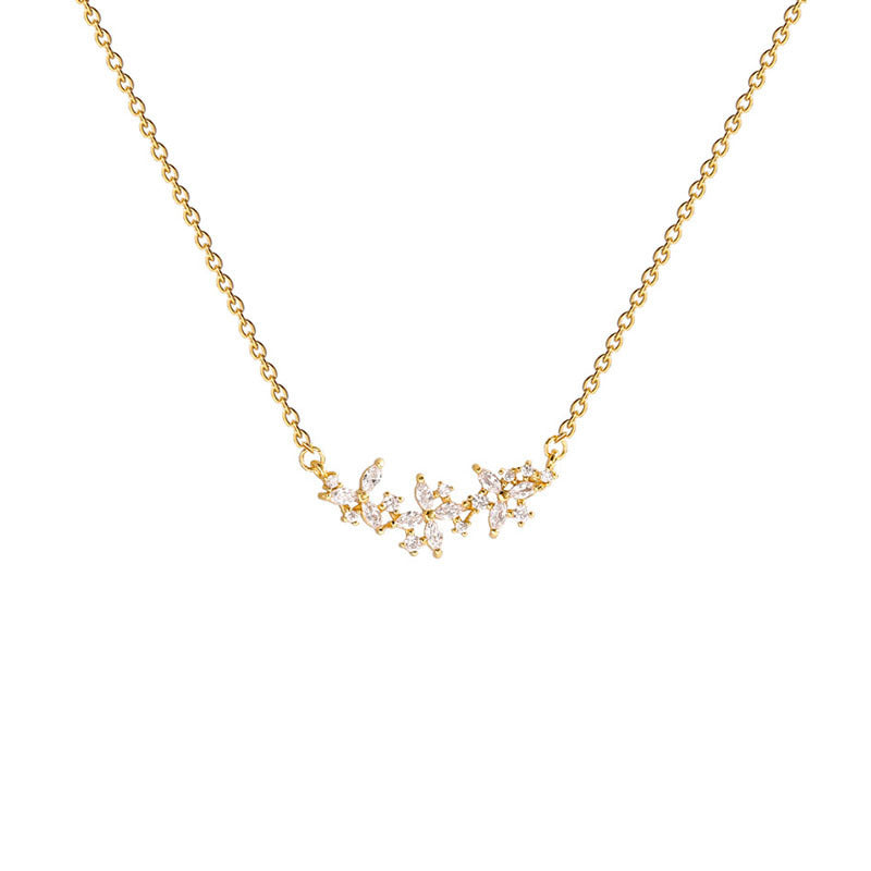 Simple Exquisite Petal Zircon Women's Necklace