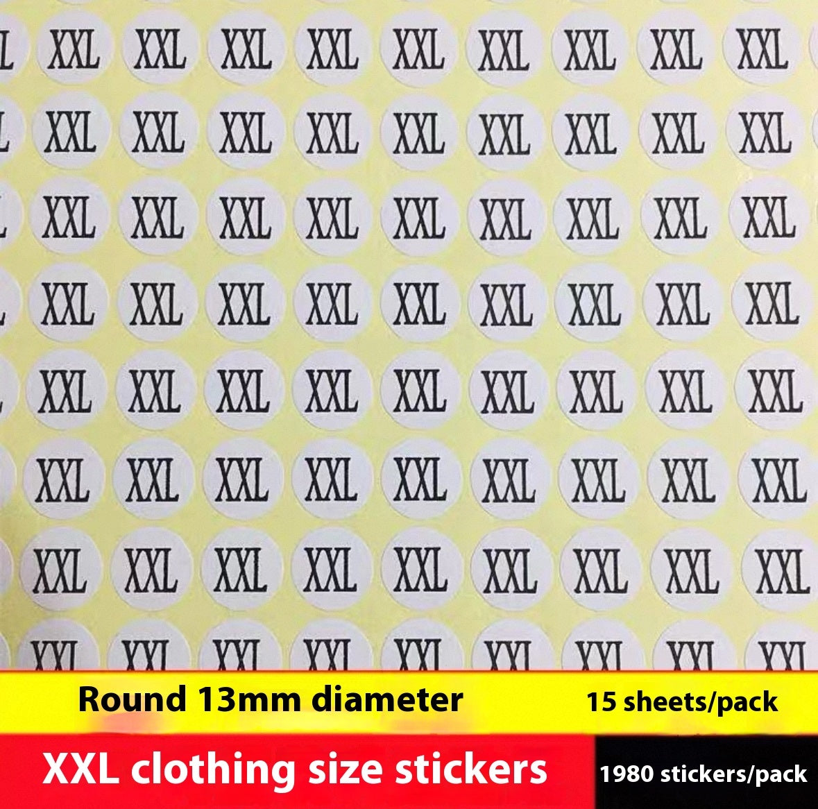 Clothes Size Sticker Digital Adhesive Sticker