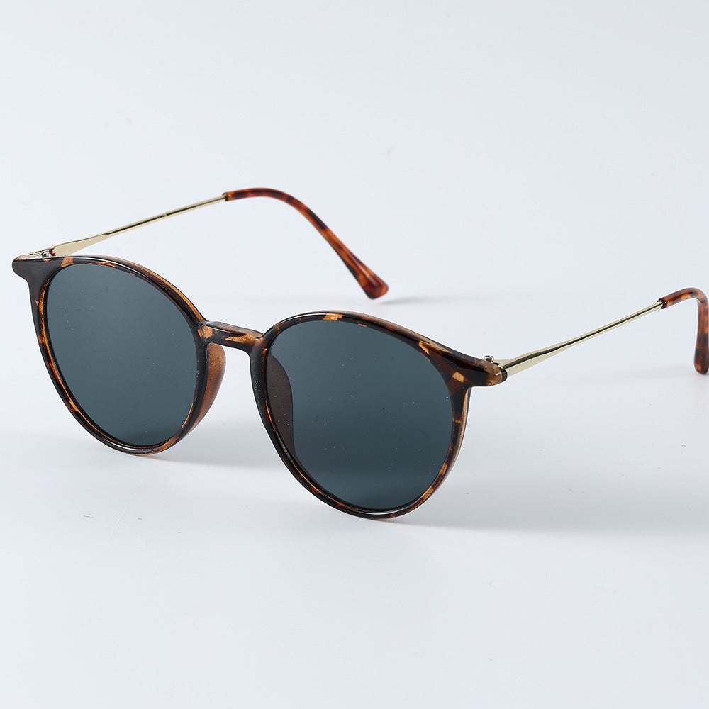 New Artistic Round Frame Women's All-match Face-looking Small Sunglasses
