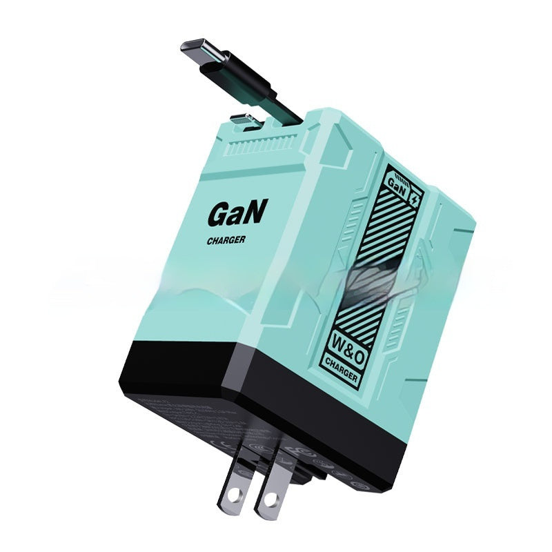 Popular F2 Gallium Nitride Fast Charge Charging Plug Double Flexible Wire