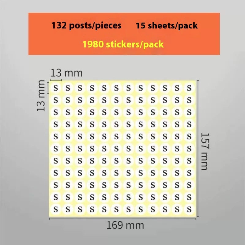 Clothes Size Sticker Digital Adhesive Sticker