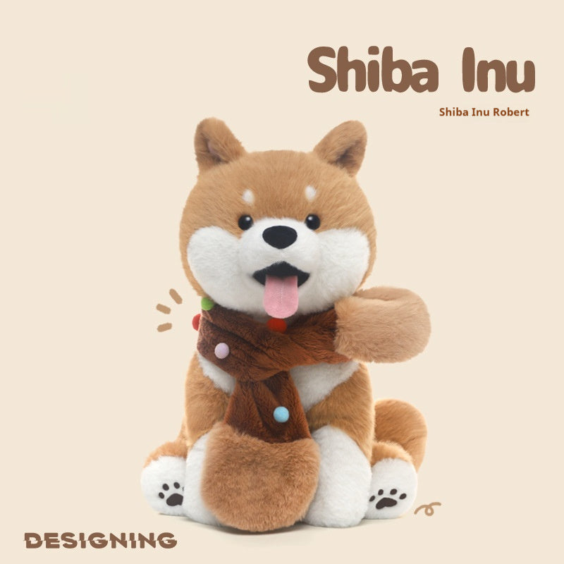 Shiba Inu Robert Dog Plush Toy Figurine Doll.