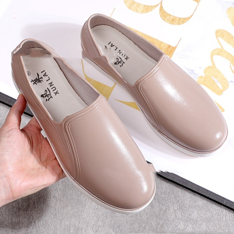 Spring And Autumn Low-top Slip-on Women's Rain Boots Solid Color Fashion Waterproof