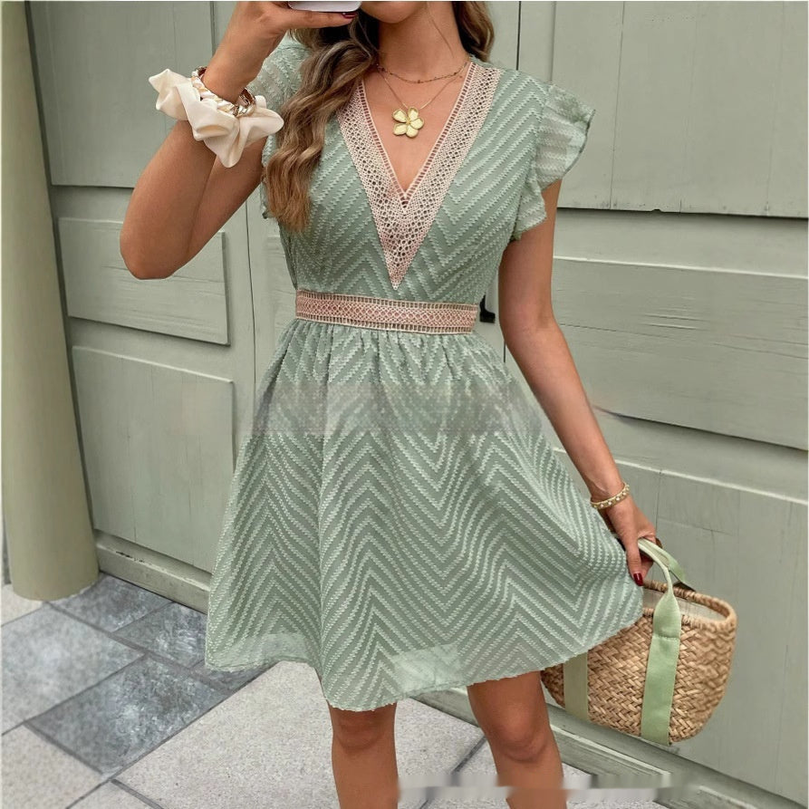 Personality Female Summer Ice Silk Dress