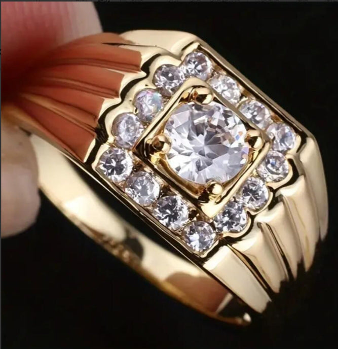 Cross-Border Fashion European And American Style Heavy Industry Wide Surface Simple Bracelet Zircon Design Sense Men's And Women's Ring Personality Trendy Bracelet