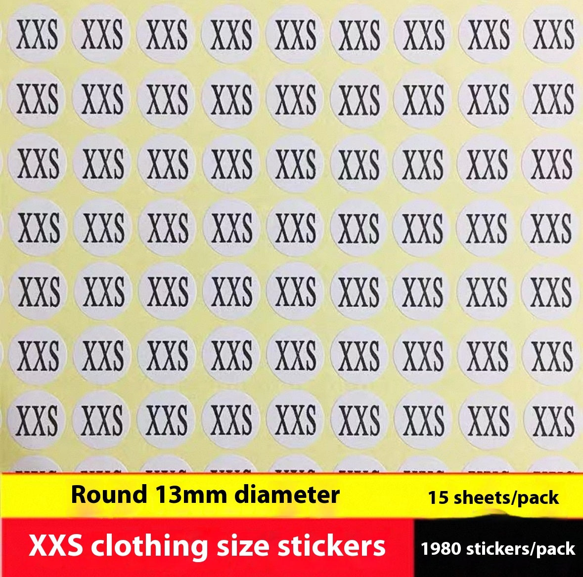 Clothes Size Sticker Digital Adhesive Sticker