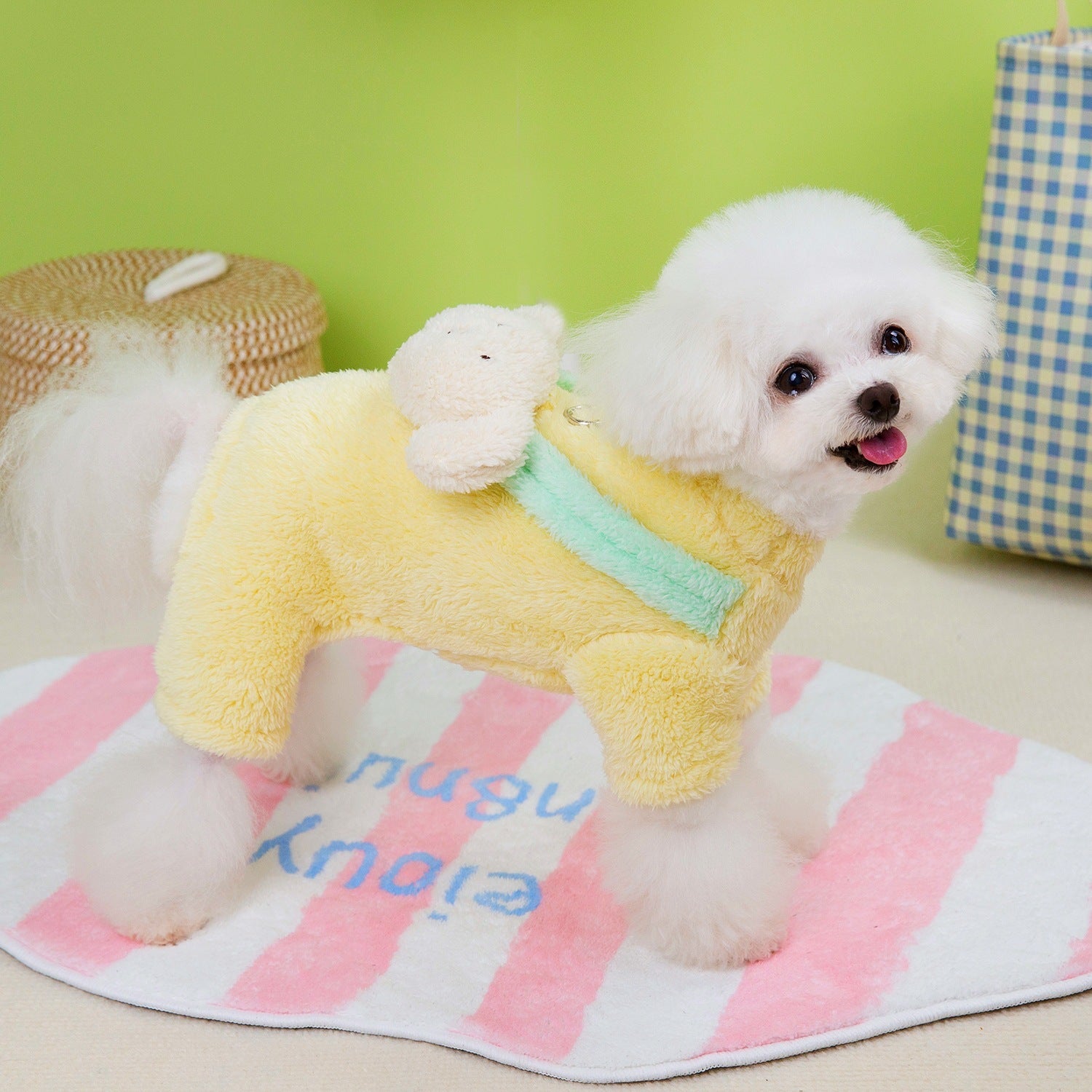Small Dog Clothing Back Dog Four Legs Fluffy Jacket