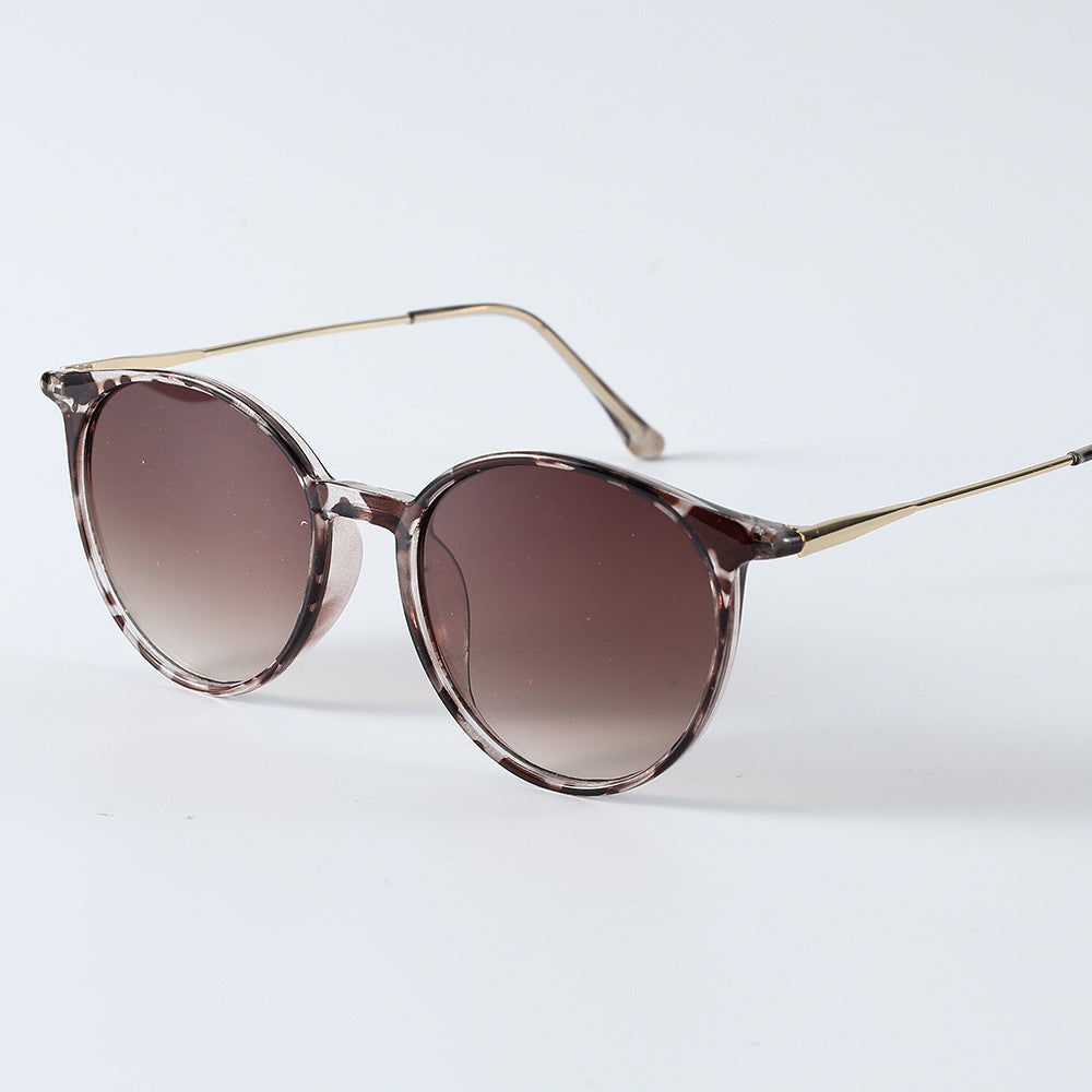 New Artistic Round Frame Women's All-match Face-looking Small Sunglasses