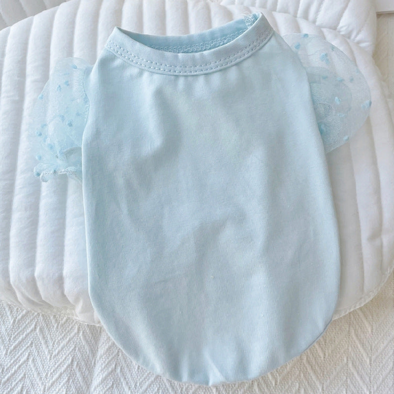 Mesh Puff Sleeve Pet Clothes Puppy Dog Teddy Bichon Pomeranian VIP Schnauzer