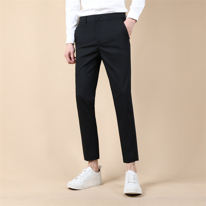 Summer Thin Cropped Men's Suit Pants Pencil Pants Solid Color Breathable