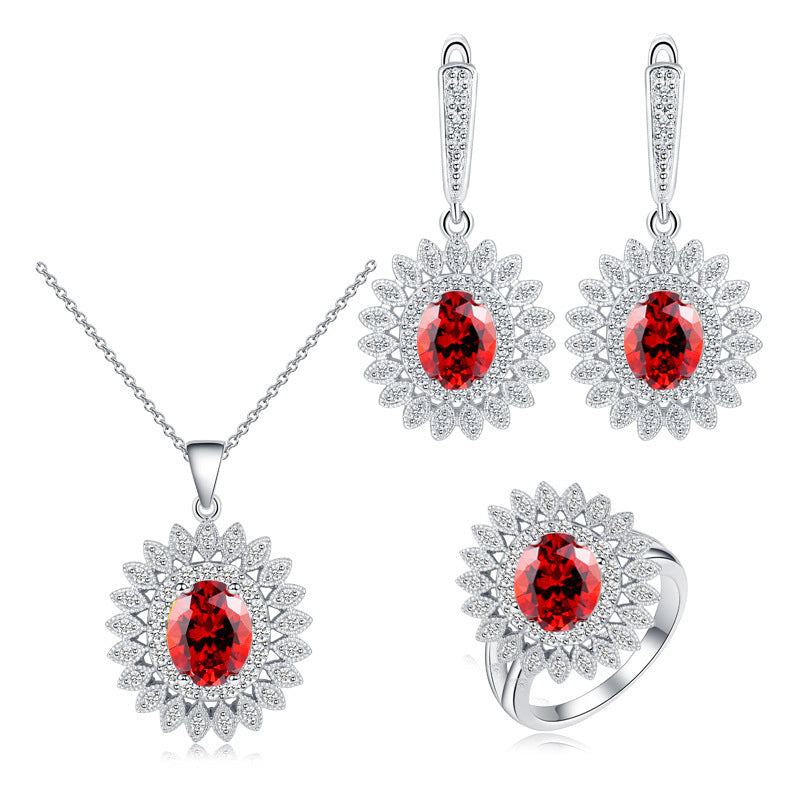 SUNFLOWER Sets Of Chain Bride Zircon Set