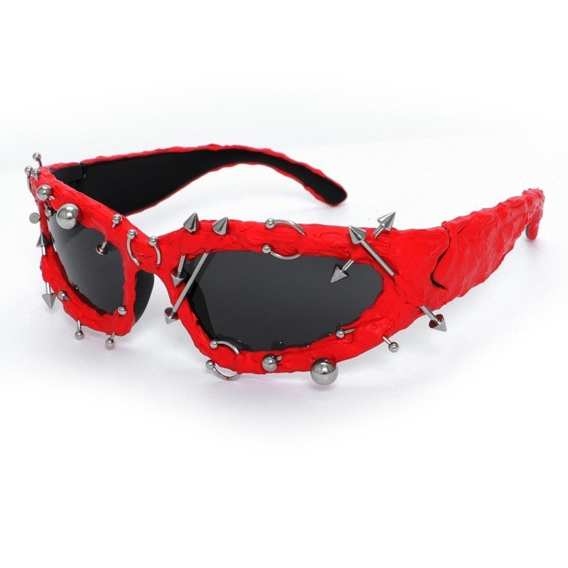 Punk Decorative Rivets Trend Street Snap Glasses
