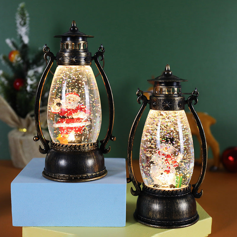 Crystal Ball Light-emitting Portable Oil Lamp Snow Christmas Desktop Decoration