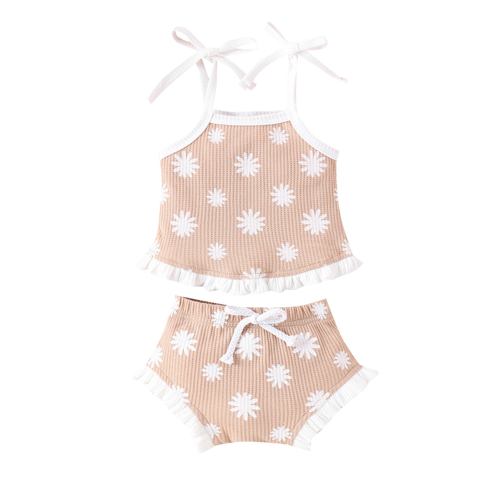 Waffle Two-piece Set Baby Triangle Shorts Suit