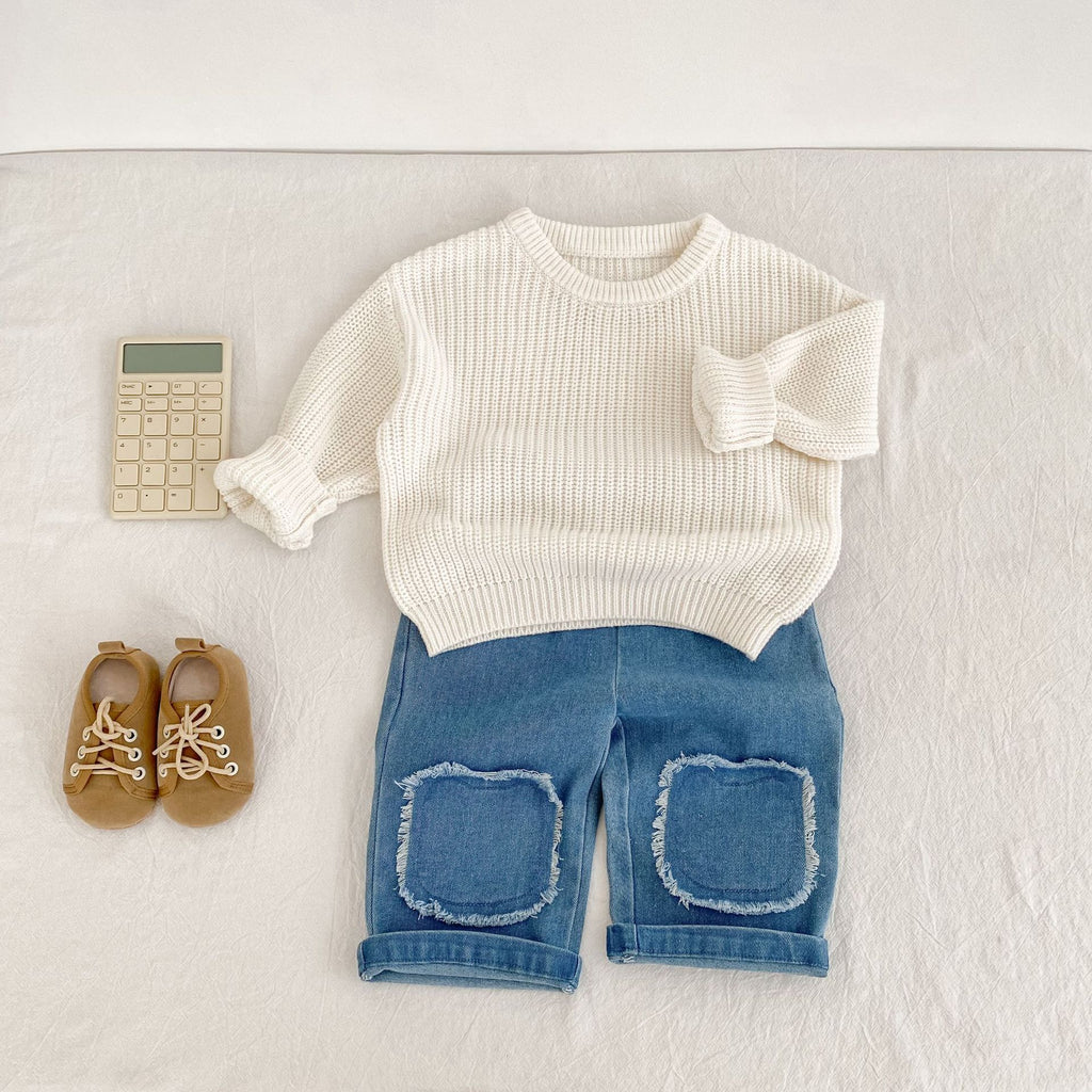 Infant Long Sleeve Round Neck Sweater Autumn Top