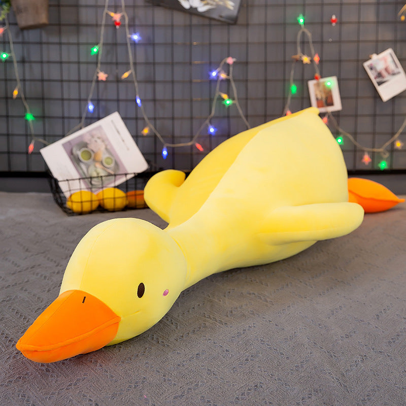 Lying Style Sand Carving Plush Duck Toy.