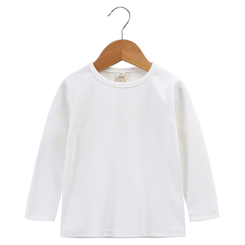 Medium And Large Children's Long Sleeve Bottoming Shirt Children's Round Neck T-shirt