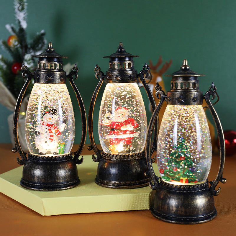 Crystal Ball Light-emitting Portable Oil Lamp Snow Christmas Desktop Decoration