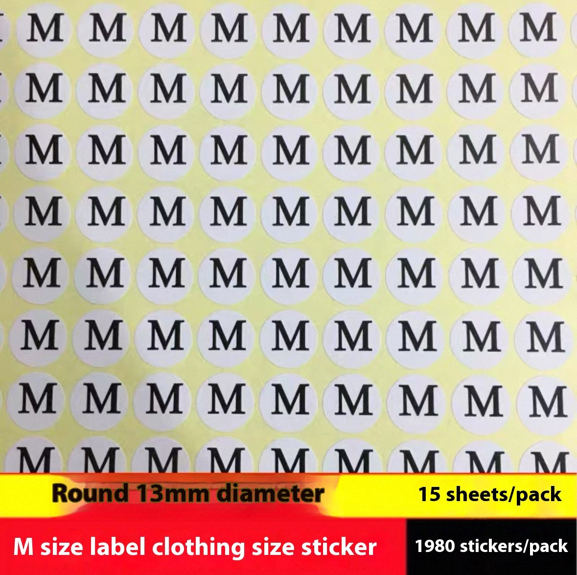 Clothes Size Sticker Digital Adhesive Sticker