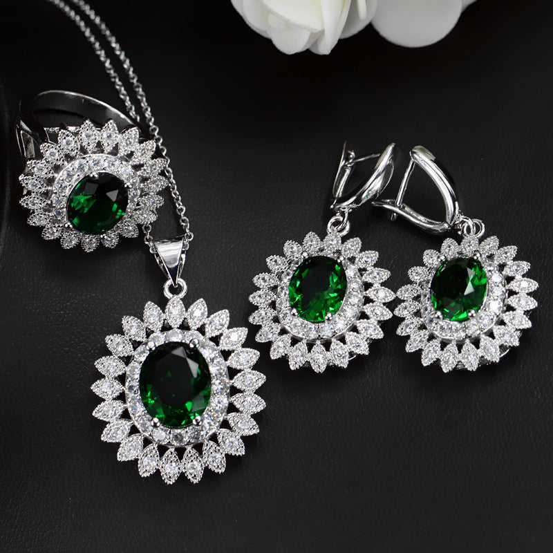 SUNFLOWER Sets Of Chain Bride Zircon Set