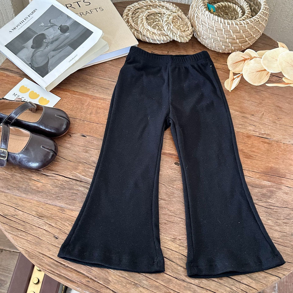 Girls' High Elastic Bell-bottom Pants Baby High Elastic Knitted Trousers