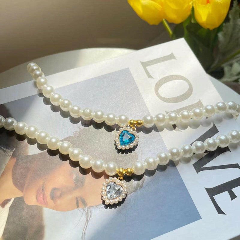 Pet Jewelry Cat Dog Necklace Retro Love Crystal Pendant Necklace Pet Products - EL CHEG