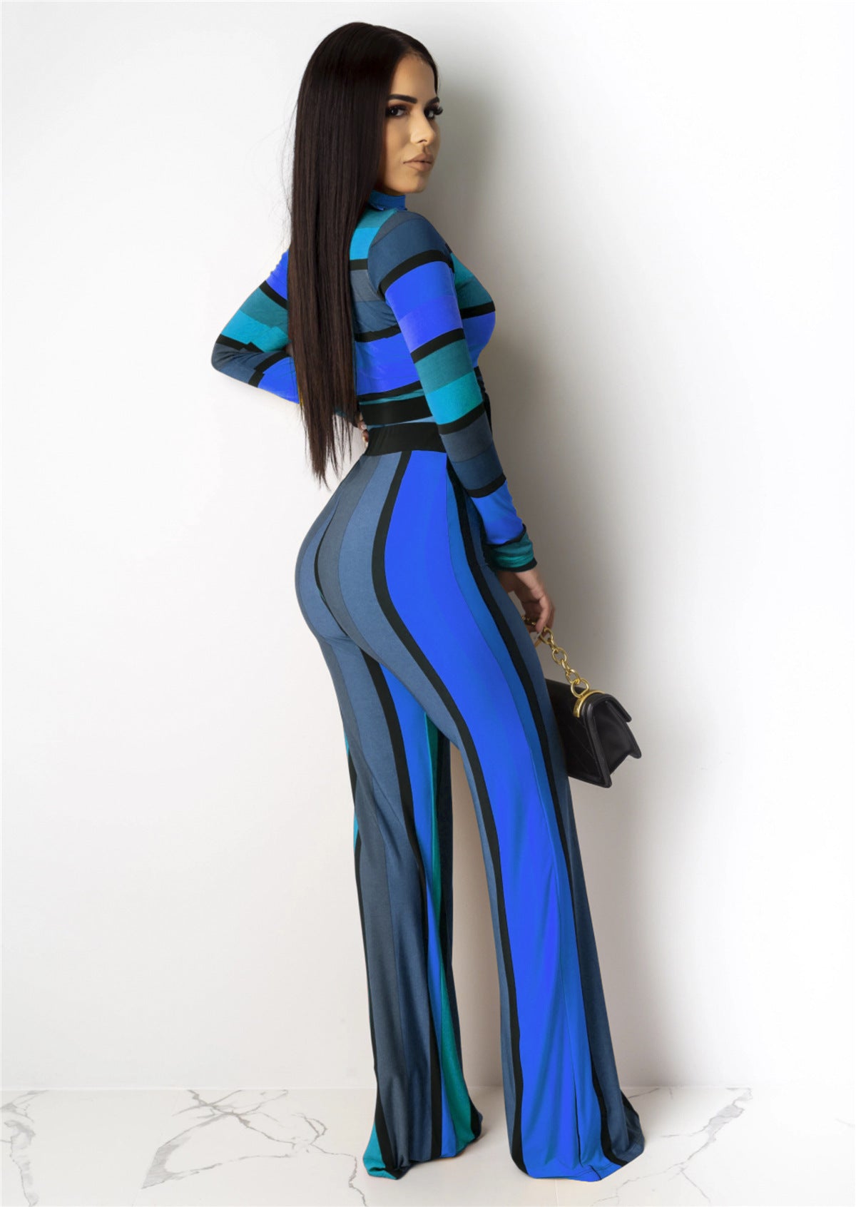 Striped print autumn suit