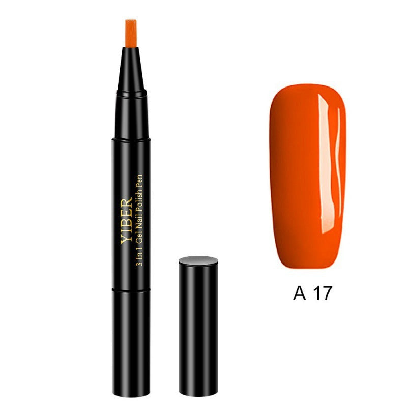 5pcs Nail Polish Pen 3 In 1 One Step Glue Pen Multicolor - EL CHEG