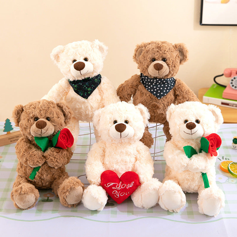 Holding Flower Bear Love Bear Plush Toy.
