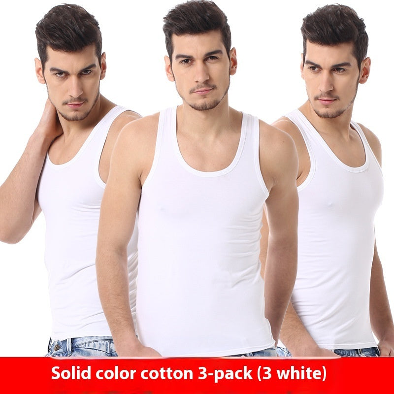 Men's Pure Color Minimal Versatile Cotton Vest