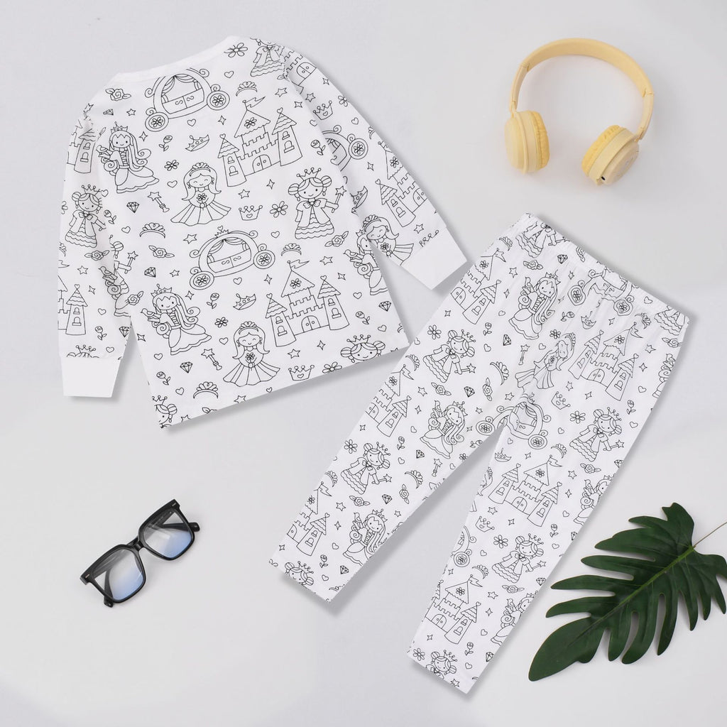 Girls Sketch Coloring Comfortable DIY Hand-painted Graffiti Suit