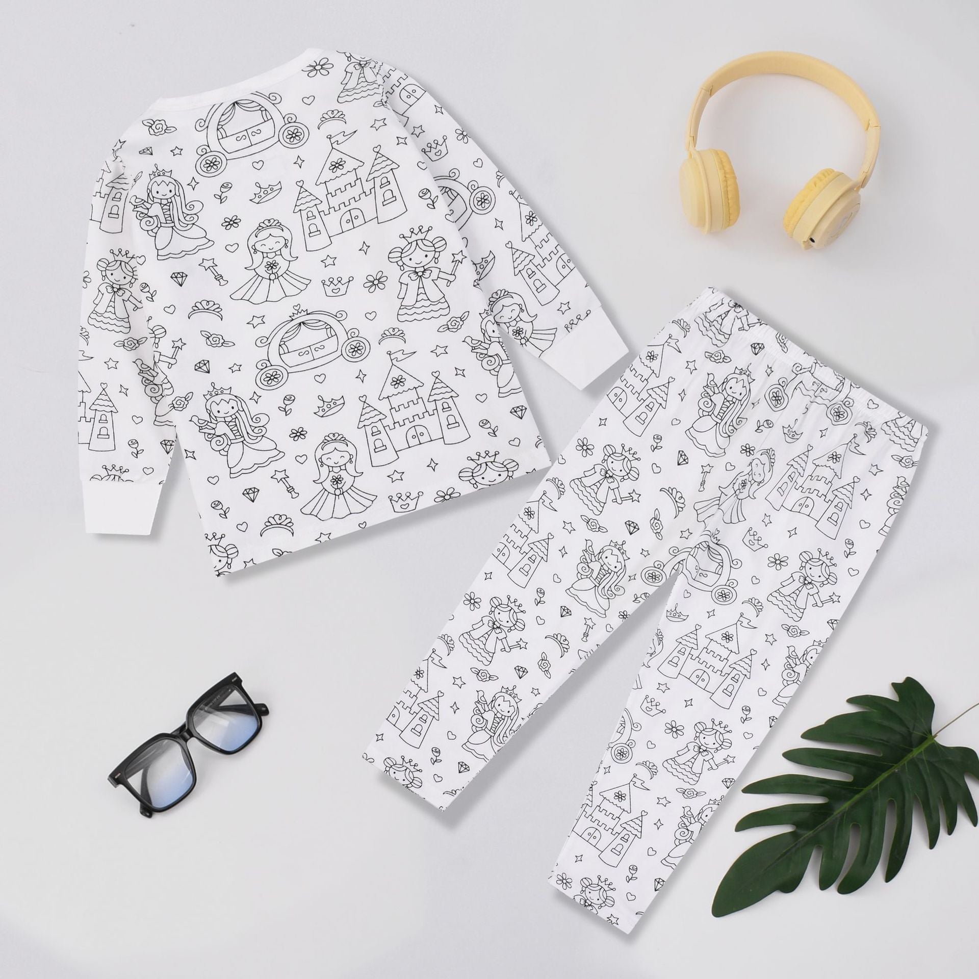 Girls Sketch Coloring Comfortable DIY Hand-painted Graffiti Suit