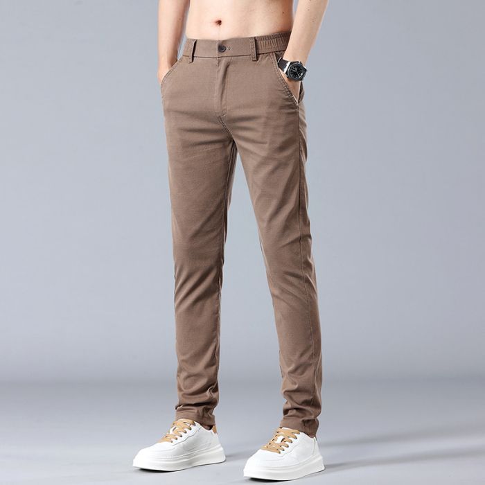 Men's Straight Leg Slim Fit Elastic Work Pants