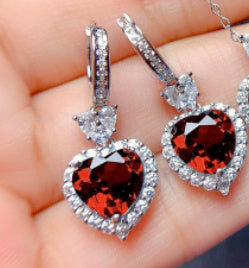 Switzerland Topaz Blue Set Rings Eardrop Pendant