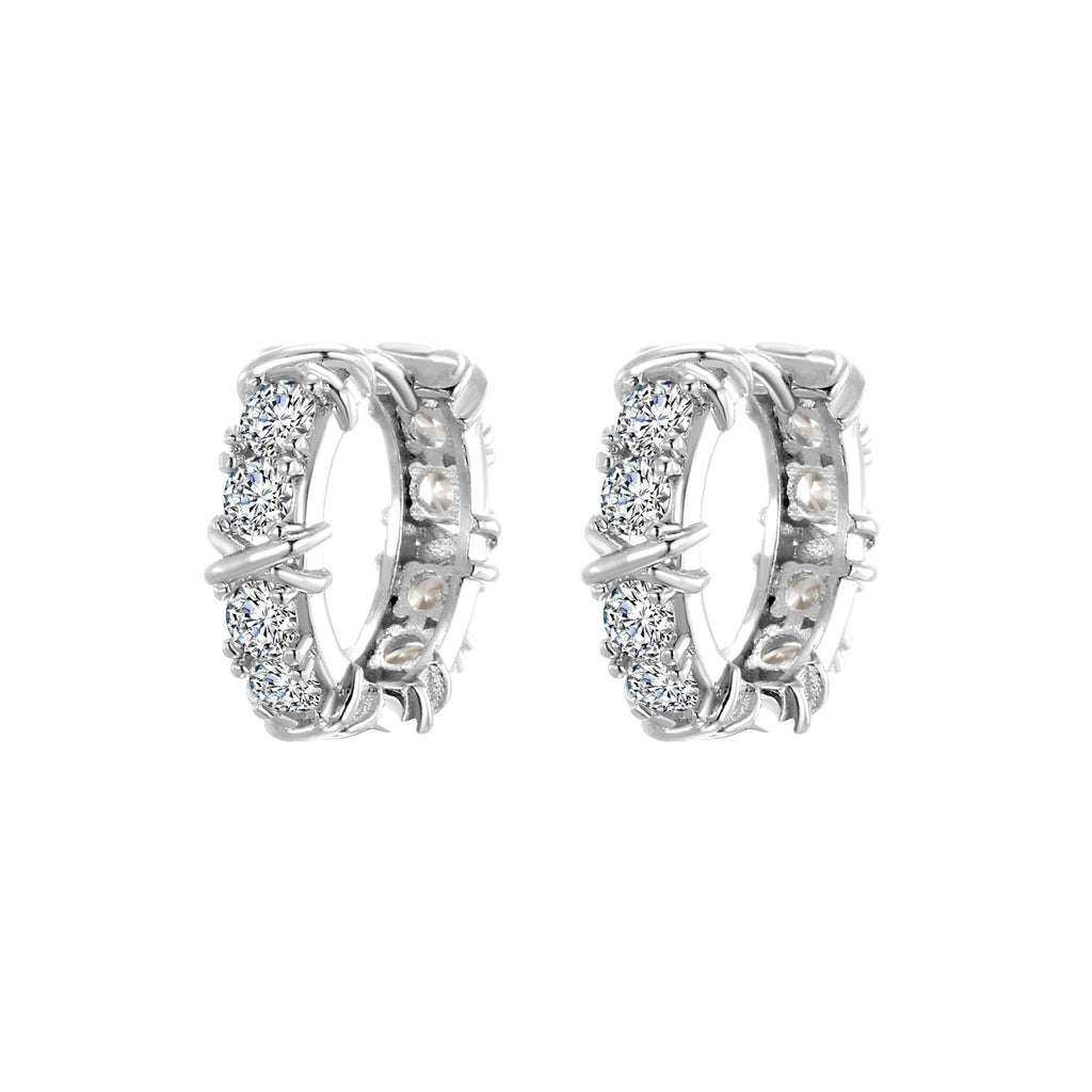 Geometric Simple Hexagonal Clover Cross Earrings