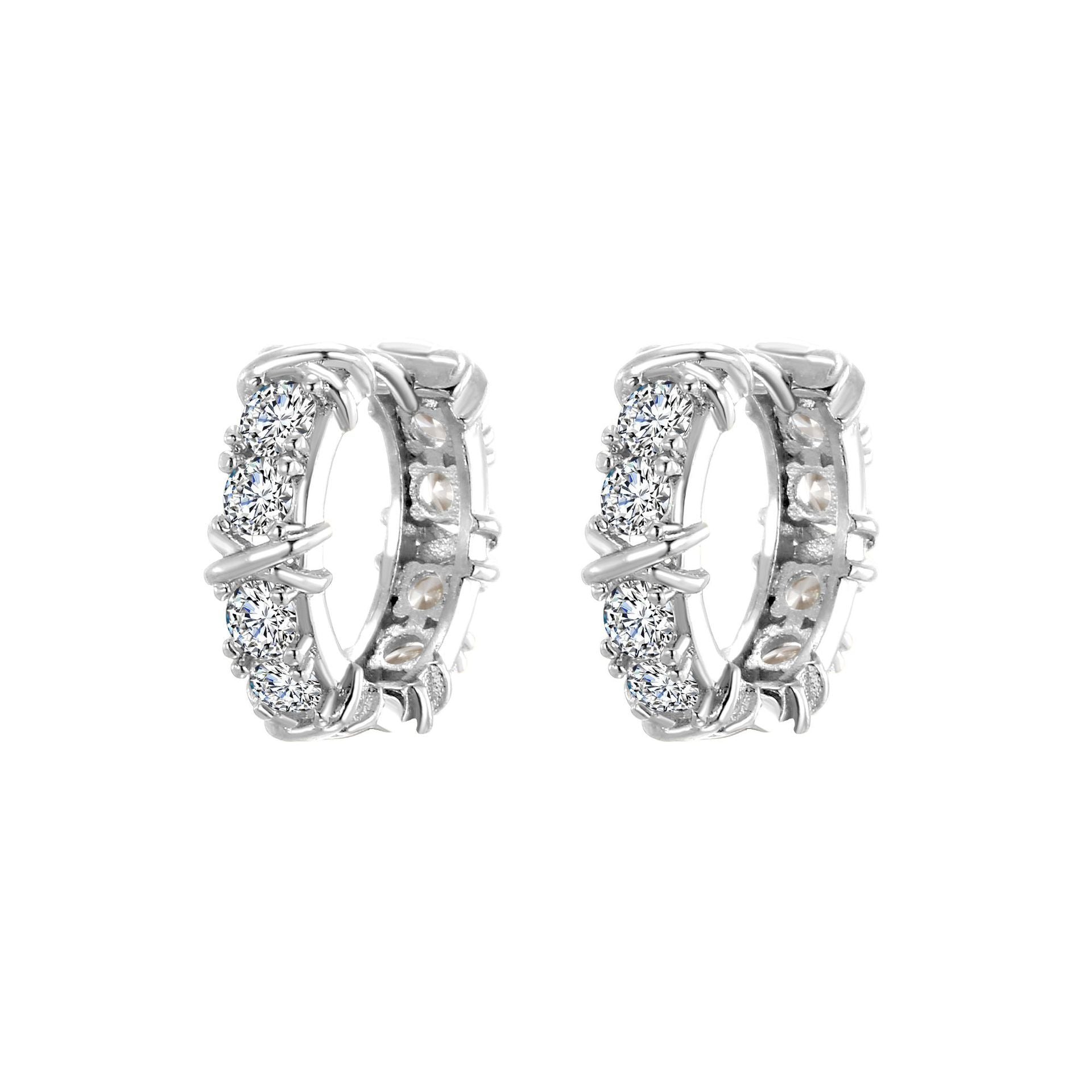 Geometric Simple Hexagonal Clover Cross Earrings