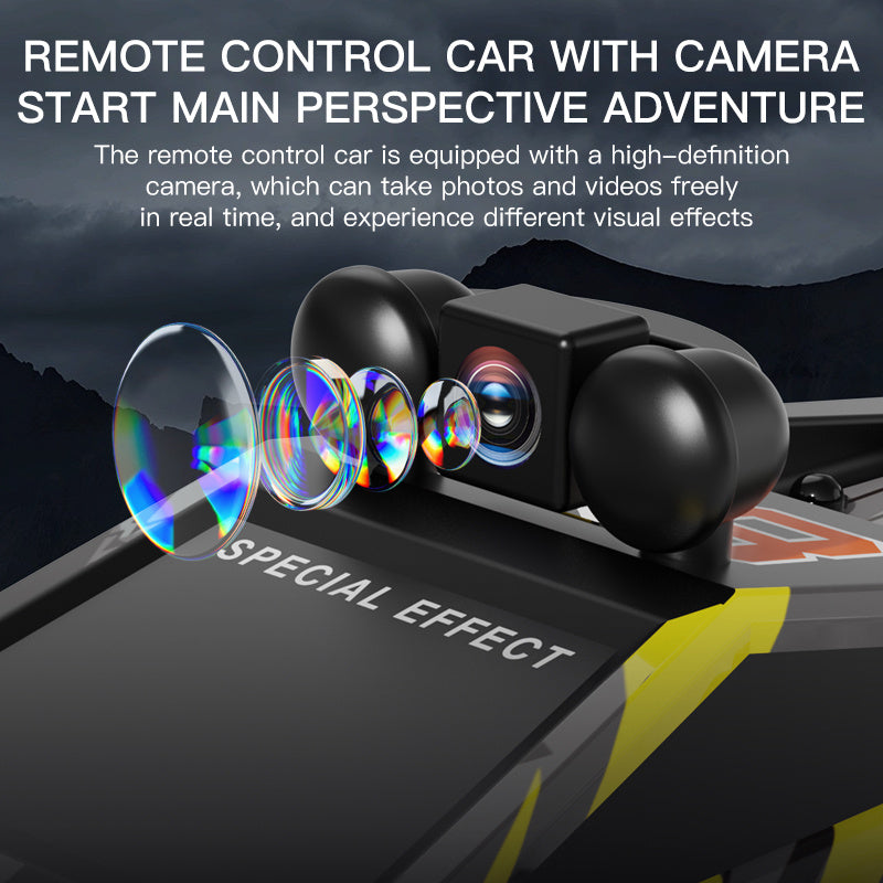 Remote Control Car With Camera Lights High-speed Drifting Car Boys' Toy.